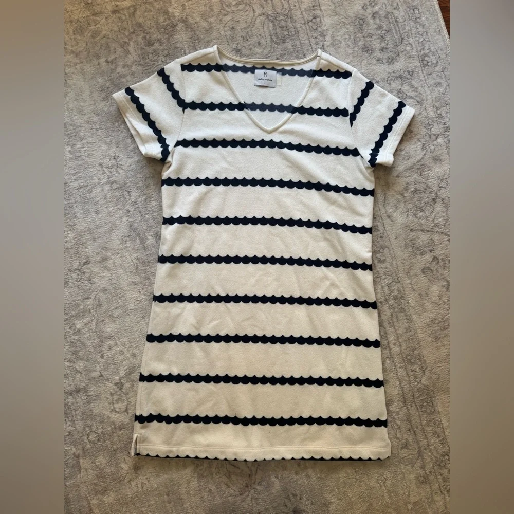 Dudley Stephens Navy and White Terry Cloth Mini Dress - Picture 2 of 6